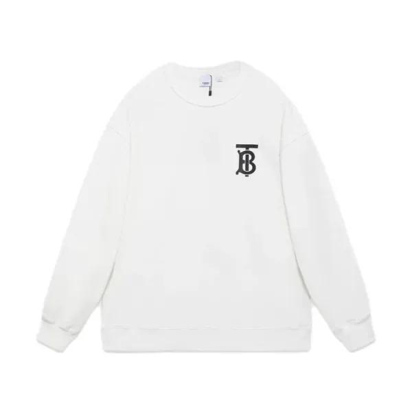 Burberry Logo-Embroidered White Cotton Sweatshirt - 6