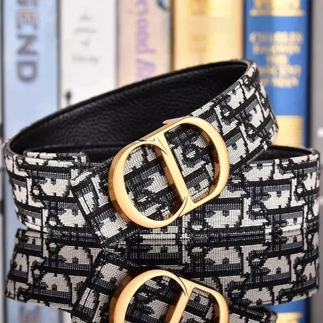 Dior Belts Oblique jacquard belt with CD buckle product detail image 2