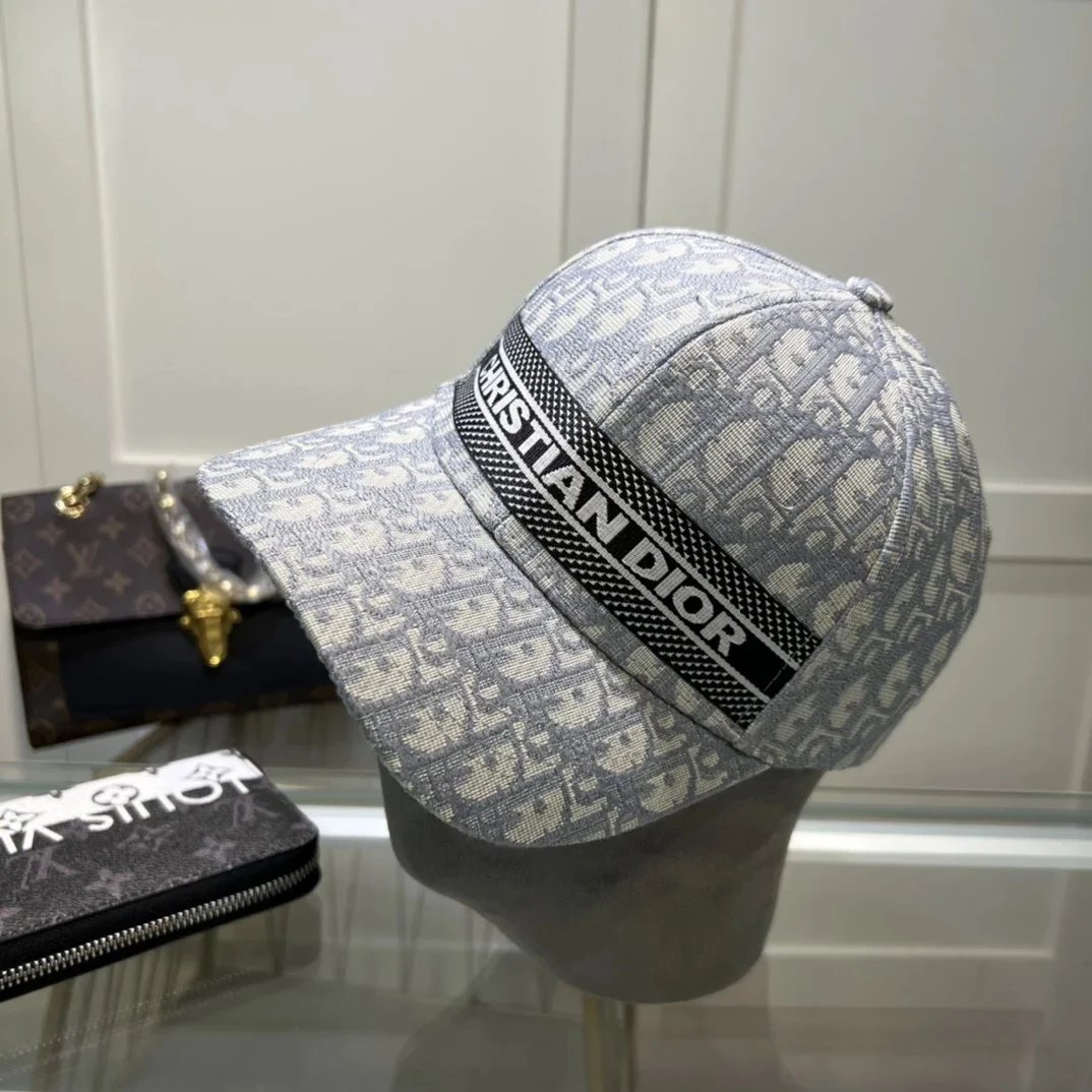 Dior Oblique Monogram Baseball Cap Gray