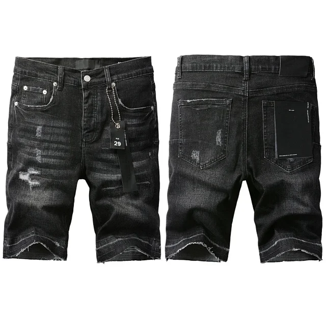 Purple Brand Shorts Distressed raw-hem denim product detail image 7