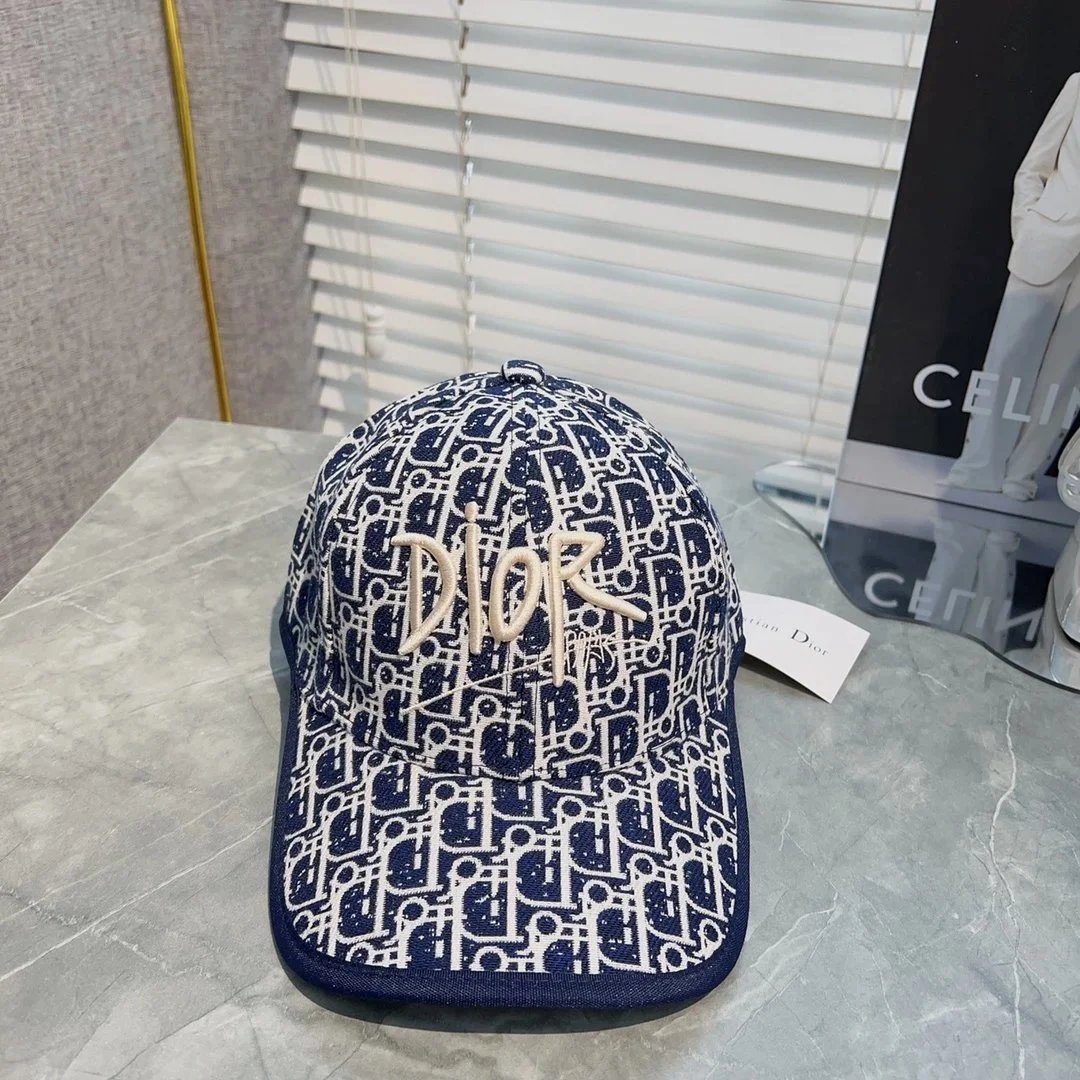 Dior Oblique Print Baseball Cap Navy