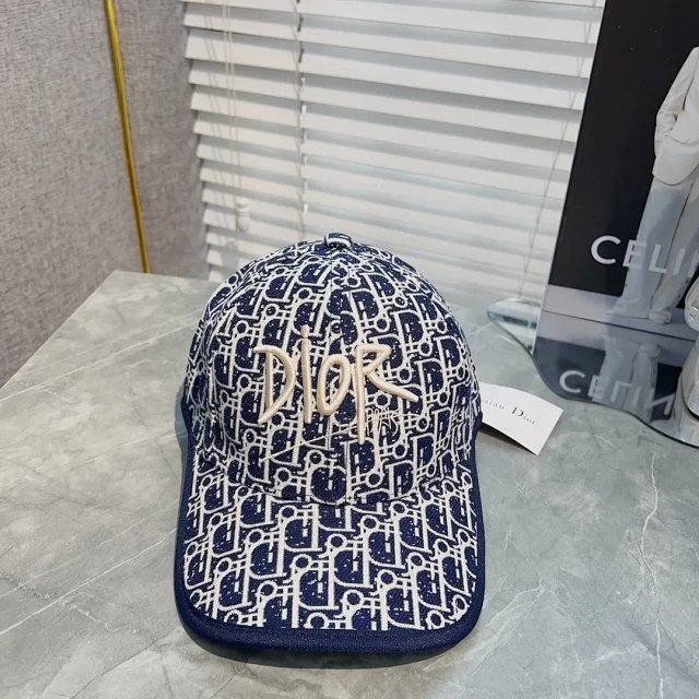 Dior Hats Oblique Monogram Embroidered Logo Baseball Cap product detail image 5