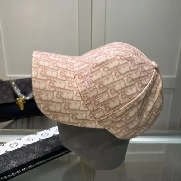 Dior Oblique Monogram Baseball Cap Pink Beige - 1