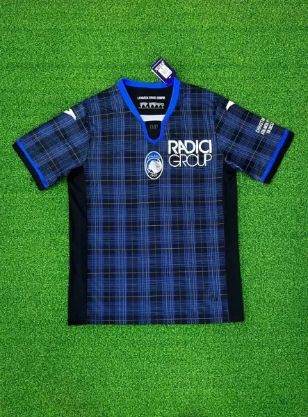 Atalanta BC x Radici Group 2023-24 Third Jersey Blue Plaid Football Shirt - 1