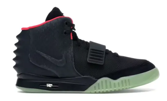 Nike Air Yeezy 2 Black/Neon Green Sneakers - 2