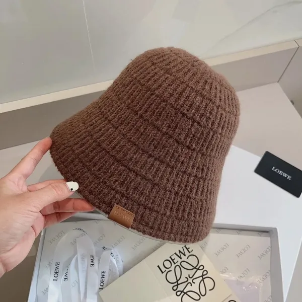 Loewe Knit Bucket Hat Brown - 1