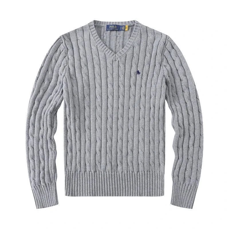 Polo Ralph Lauren Knitwear Cable-Knit Crewneck Sweater — Women's 6011 V-neck gray