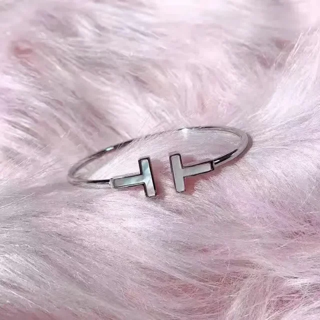 Unbranded Jewelry Open Cuff Double T Bracelet with Pavé Accent product detail image 7