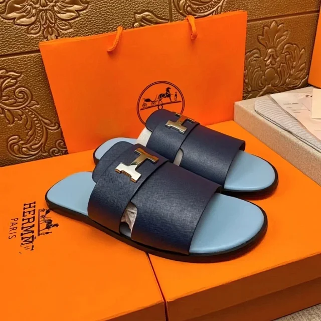 Hermès Sandals Open-Toe Double-Strap H-Hardware Slides product detail image 9