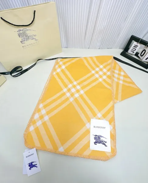 Burberry Classic Check Cashmere Scarf Yellow - 1