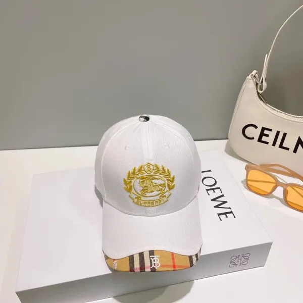 Burberry Monogram Baseball Cap White - 8