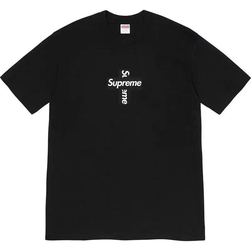 Supreme T-Shirts Short-Sleeve Graphic Print T-Shirt — B264 Cross Black