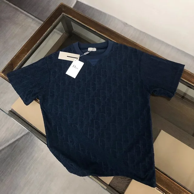 Dior T-Shirts Oblique-pattern crew-neck product detail image 9