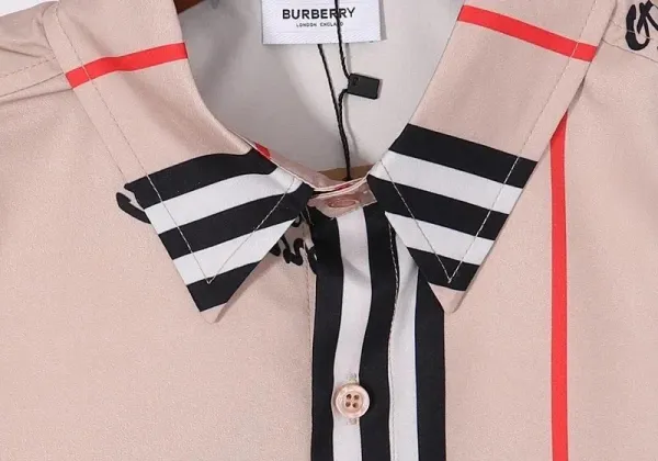 Burberry Classic Check Short-Sleeve Shirt Navy Gray Multicolor - 4