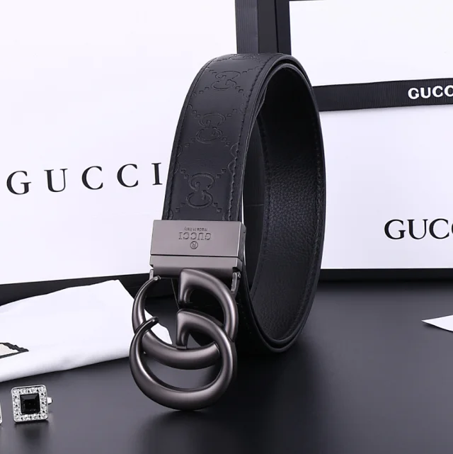 Gucci Belts Embossed monogram belt with interlocking G buckle product detail image 4