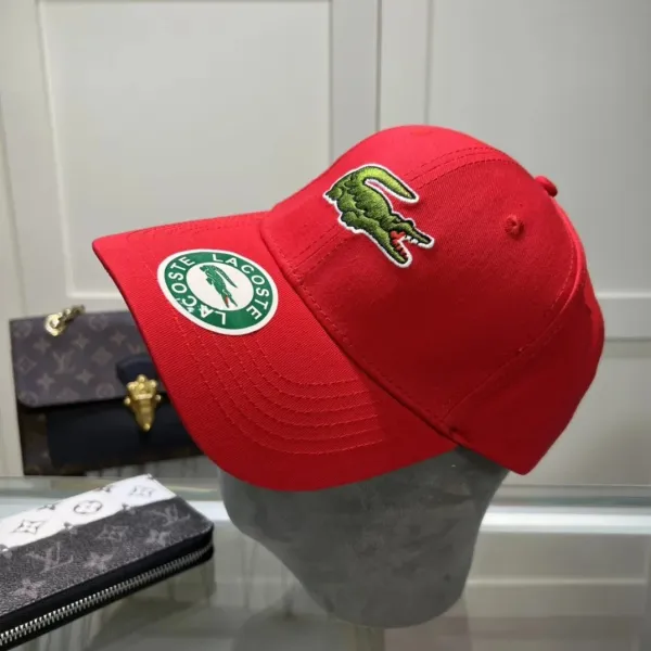 Lacoste Crocodile Embroidered Baseball Cap Red - 1