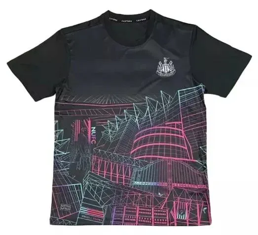 Newcastle United FC x Castore Neon Wireframe Black T-Shirt - 1