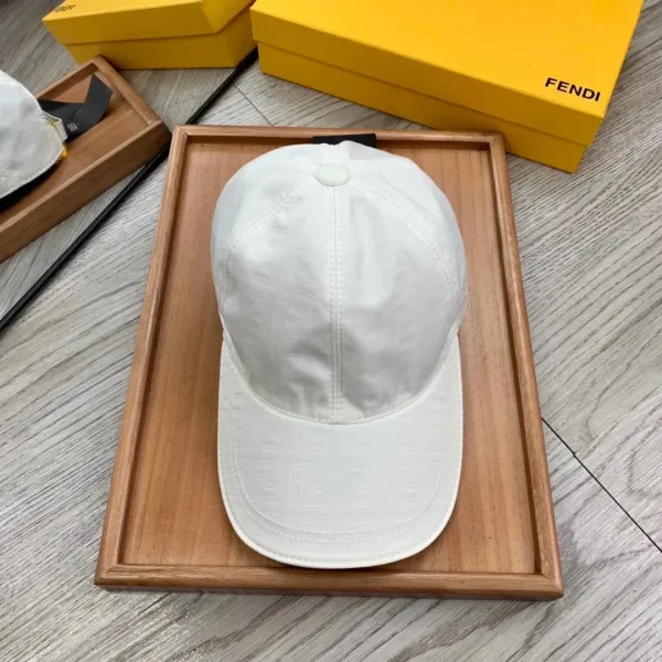 Fendi FF Logo-Print White Baseball Cap - 1