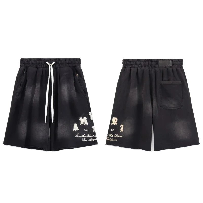 AMIRI Shorts Washed logo drawstring — 8617 black
