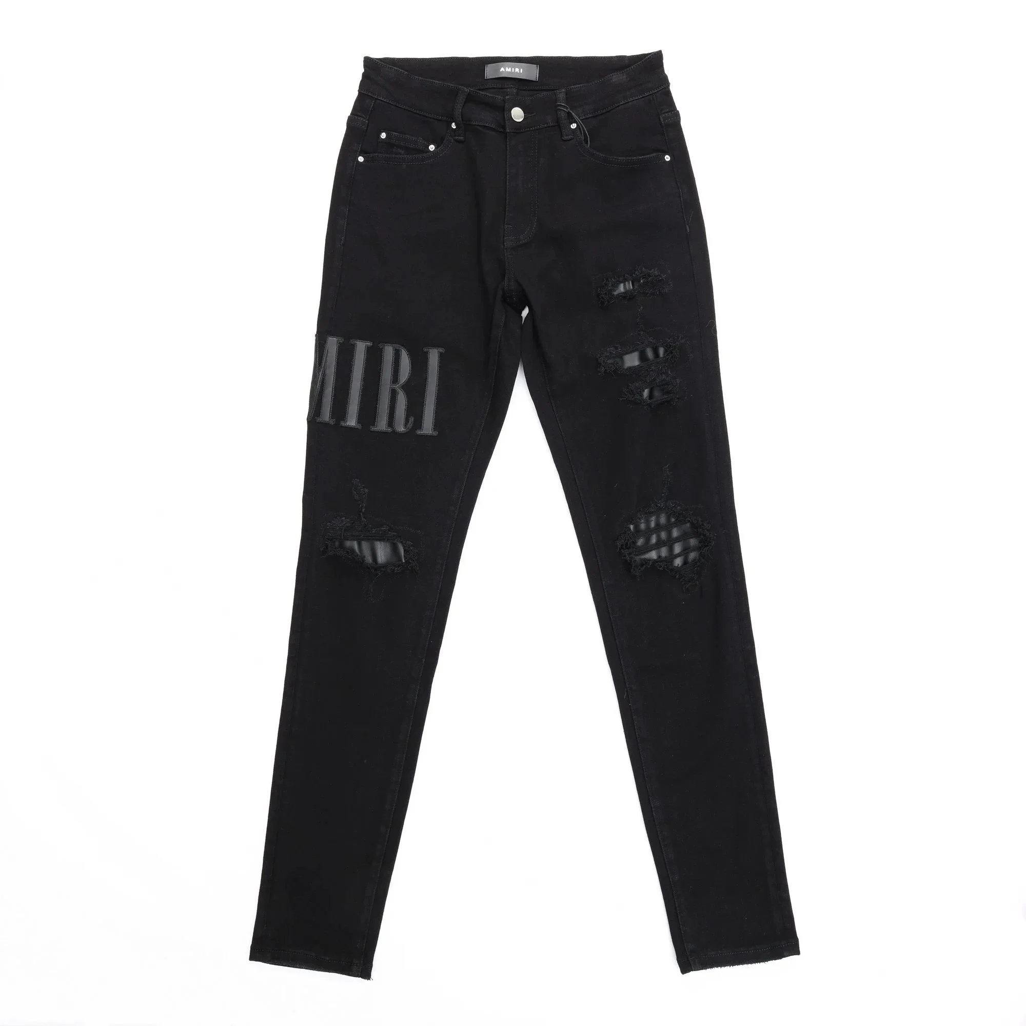 AMIRI AMIRI Logo Distressed Skinny Jeans