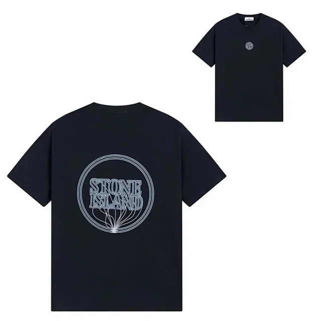 Stone Island T-Shirts Short-Sleeve Graphic Logo Print product detail image 3
