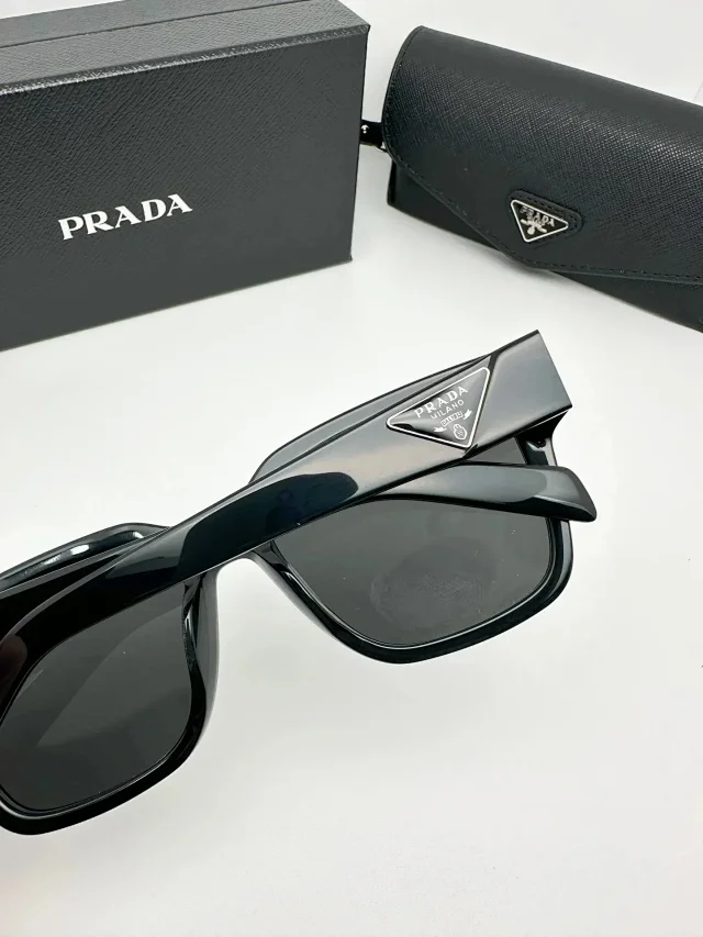 Prada Eyewear Square-frame sunglasses with triangle logo temples product detail image 2