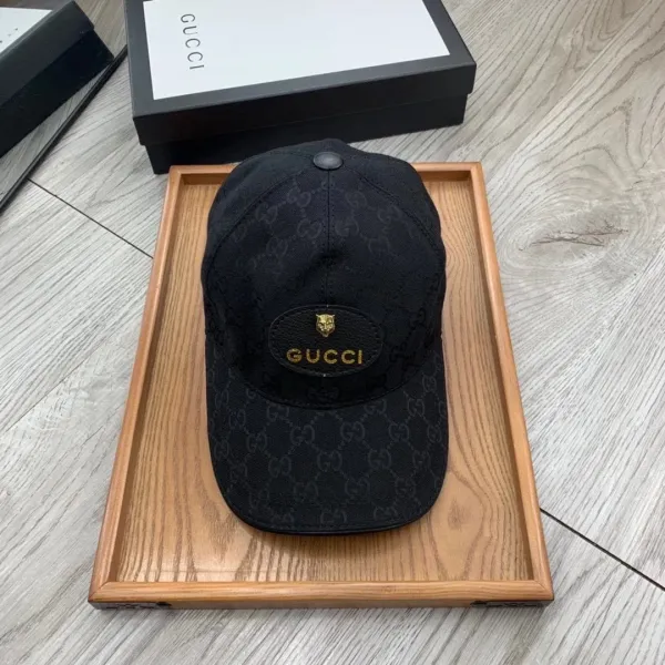 Gucci GG Monogram Baseball Cap Black - 1