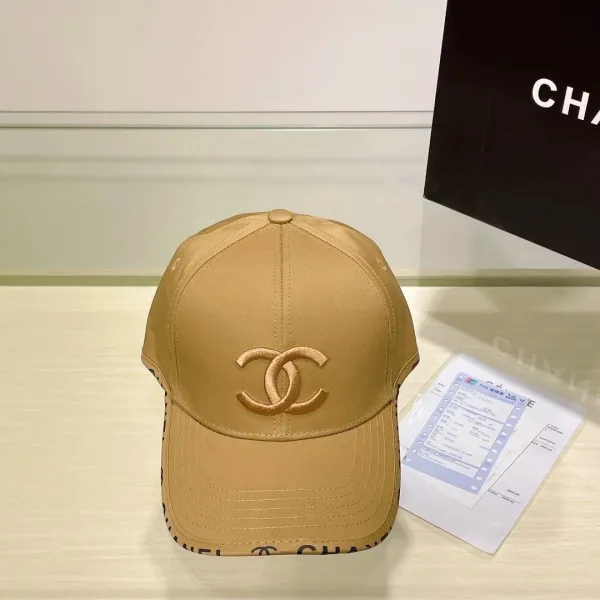 Chanel CC Logo Baseball Cap Beige - 1