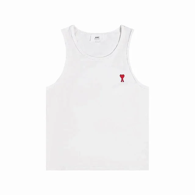 AMI Paris T-Shirts Sleeveless de Coeur patch T-shirt product detail image 2