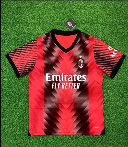 AC Milan 2023-24 Third Jersey Red/Black Patterned Football Jersey - 1