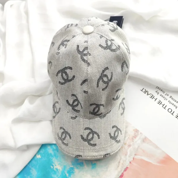 Chanel Monogram Print Baseball Cap Gray - 1