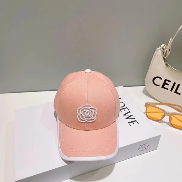 Loewe Rose Embroidered Baseball Cap Pink - 1