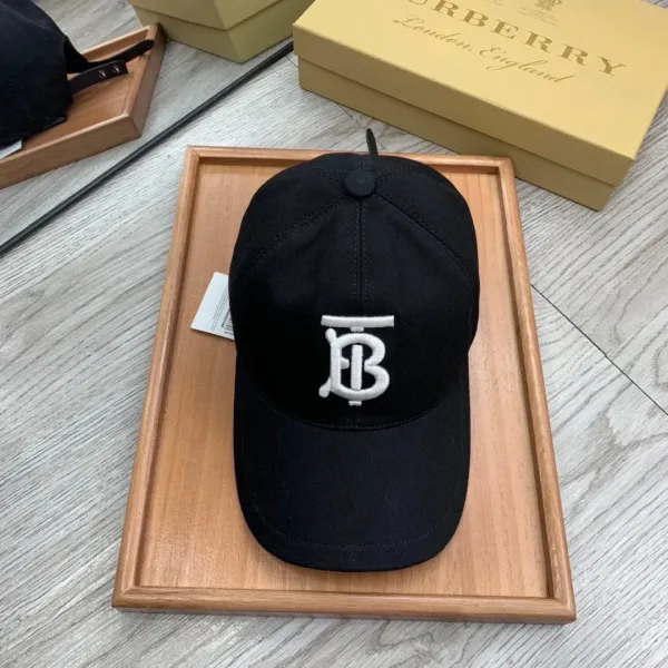Burberry Logo Embroidered Black Baseball Cap - 9