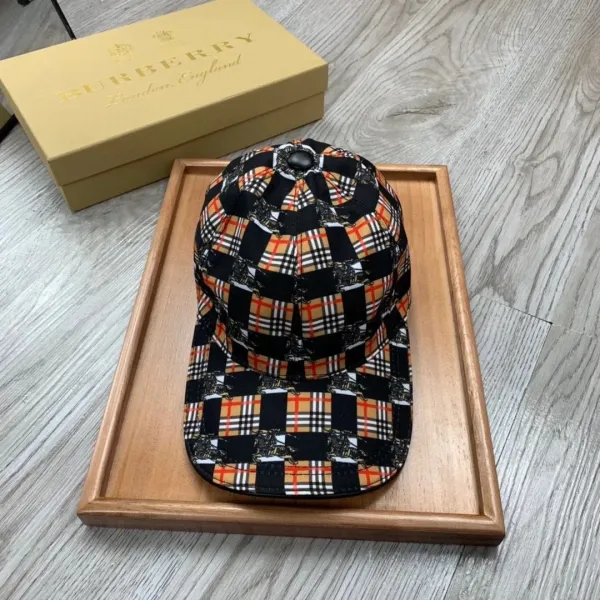 Burberry Check Print Baseball Cap Multicolor - 1