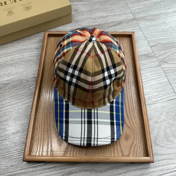Burberry Check Print Baseball Cap Multicolor - 1