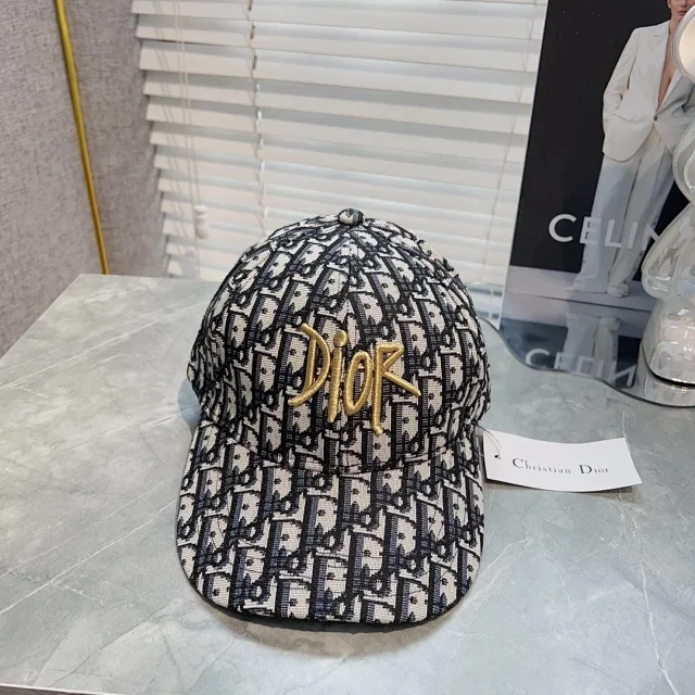 Dior Hats Oblique Monogram Embroidered Logo Baseball Cap product detail image 2