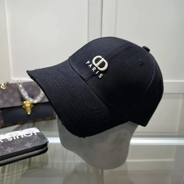 Dior CD Paris Embroidered Black Baseball Cap - 1