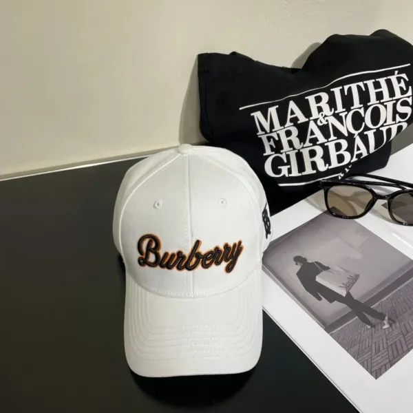 Burberry Script Logo Baseball Cap White - 1