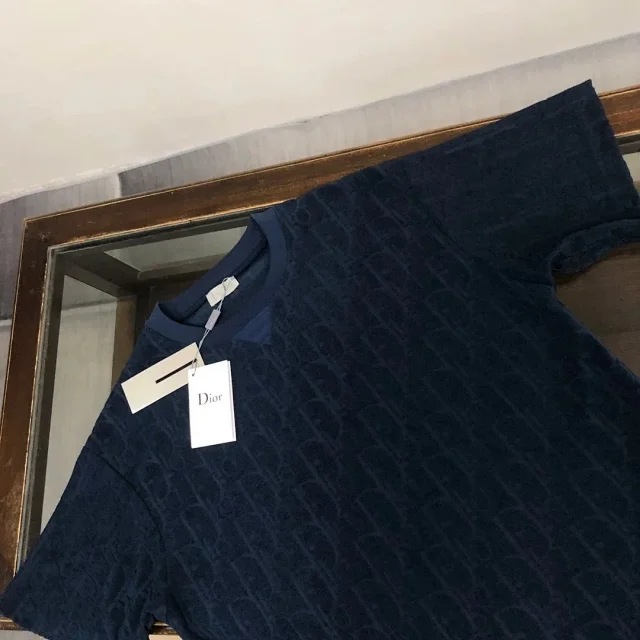 Dior T-Shirts Oblique-pattern crew-neck product detail image 10