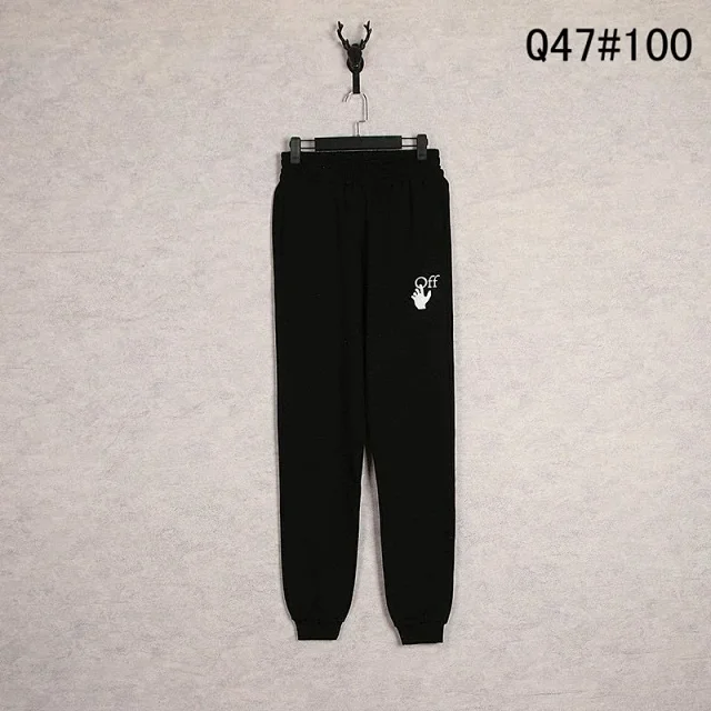Off-White Trousers Elastic-Waist Jogger Sweatpants with Diagonal Leg Graphics product detail image 30