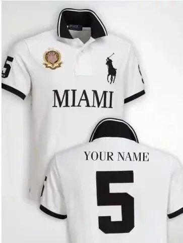 Polo Ralph Lauren Shirts Short-Sleeve City Crest Shirt with Number Back — white-miami