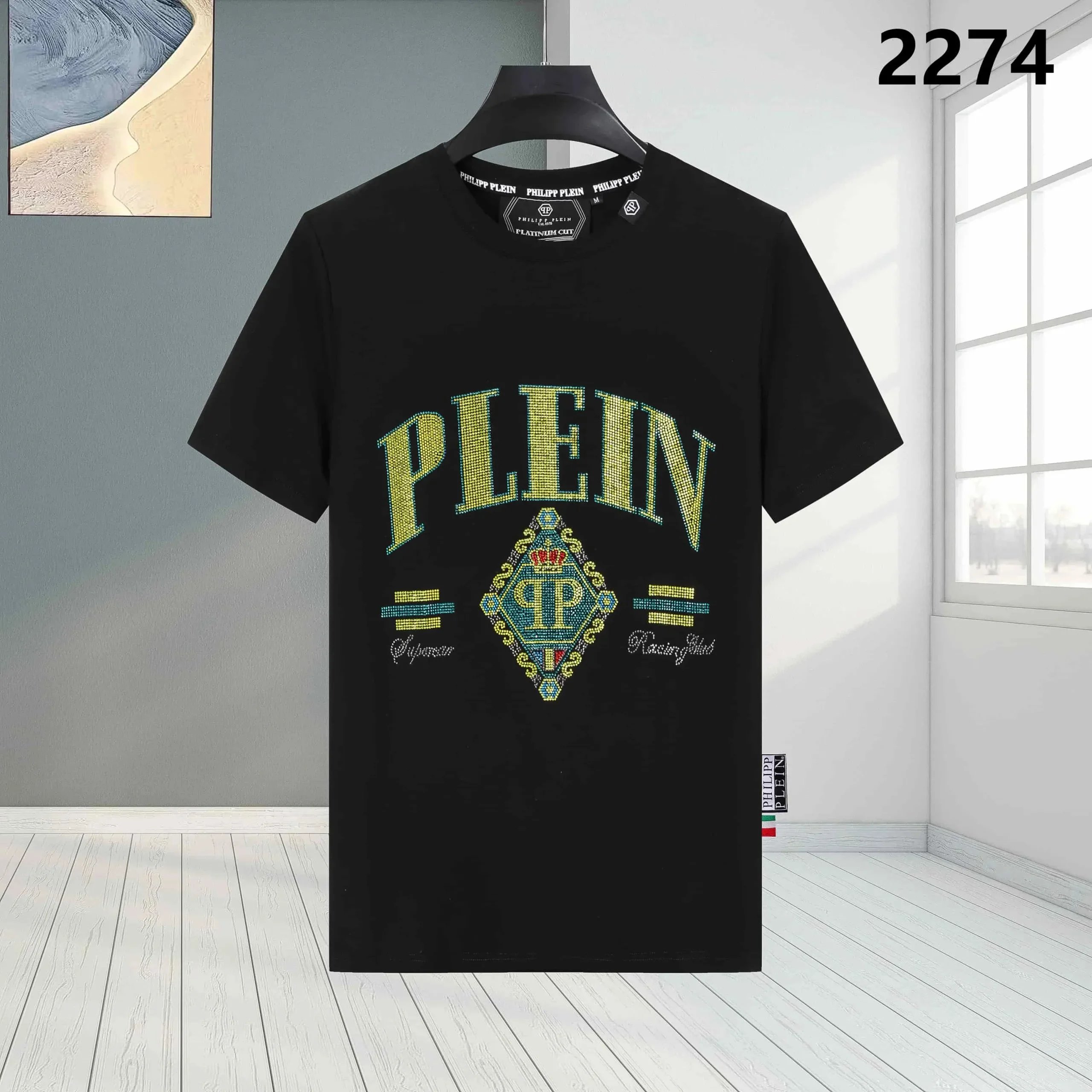 Philipp Plein Platinum Cut Embellished Logo T-Shirt Black - 1