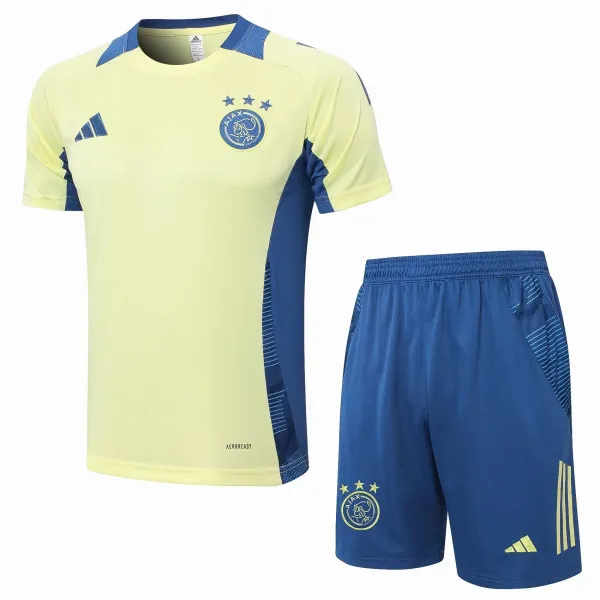 Adidas Ajax Amsterdam Training Kit Yellow/Blue Jersey and Shorts - 1