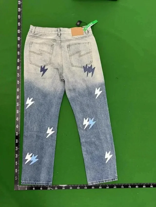 Unbranded Jeans Decorative patchwork straight-leg product detail image 5