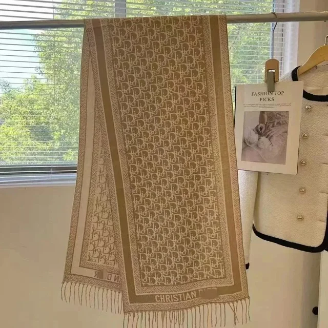 Dior Scarves Oblique monogram fringed scarf product detail image 6