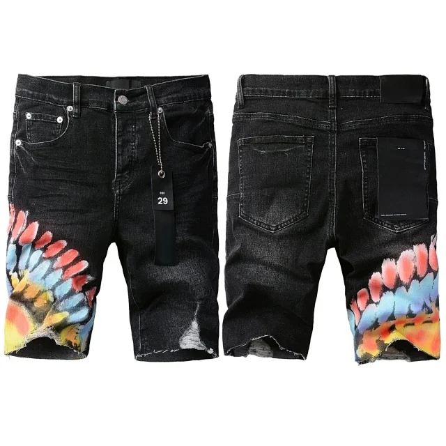 Purple Brand Shorts Distressed raw-hem denim product detail image 4