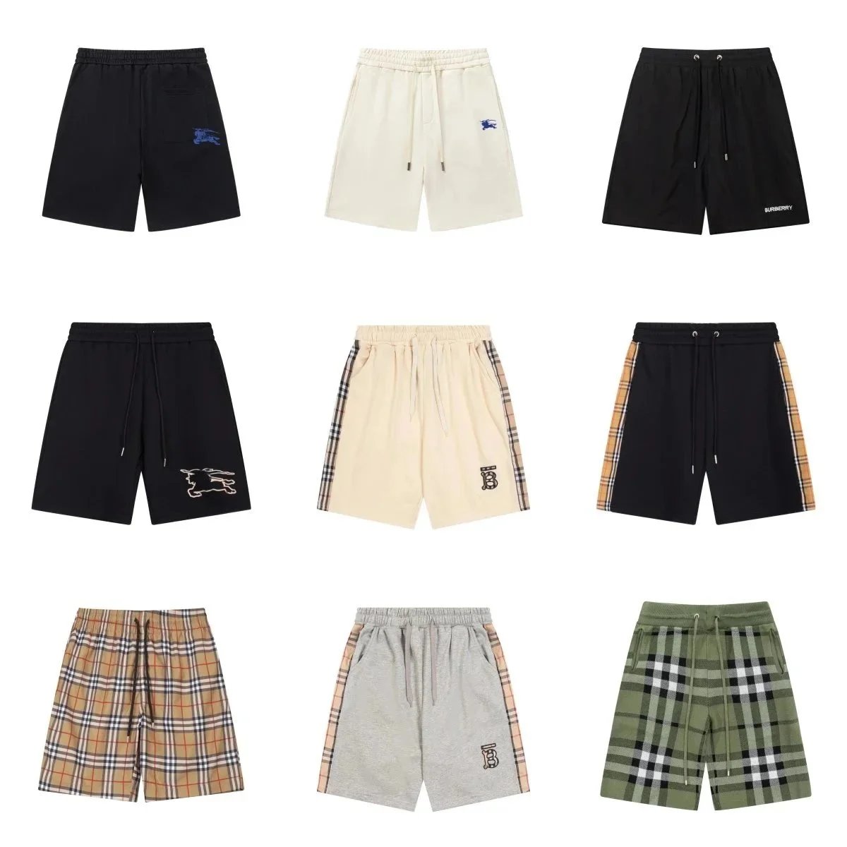Burberry Shorts Drawstring with Equestrian Knight and check details image 1