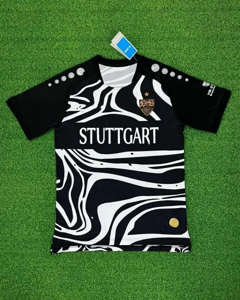 JAKO x VfB Stuttgart 2023-24 Third Jersey Black/White Swirl Print Jersey - 1