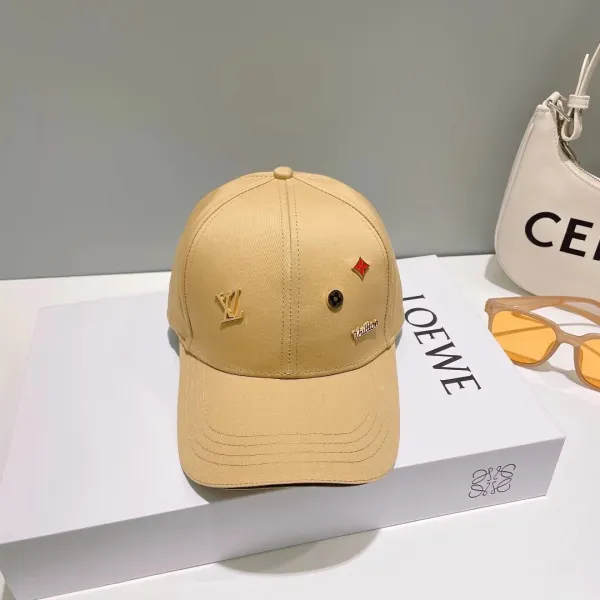 Louis Vuitton Monogram Embellished Beige Baseball Cap - 1
