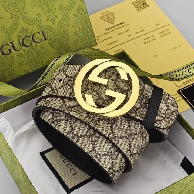 Gucci Belts Double G Buckle GG Monogram Belt product detail image 3